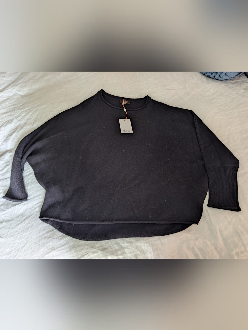 NWT Quince 100% Mongolian Cashmere Batwing Sweater Black S/M